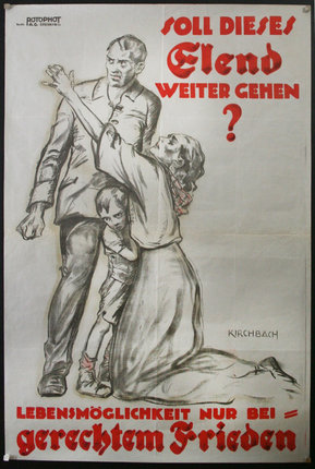 a poster with a drawing of a man and a child