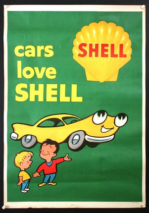 a poster of a car and a boy