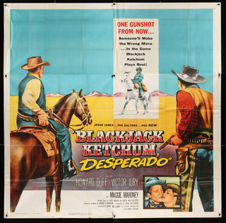 a movie poster with two men on horses