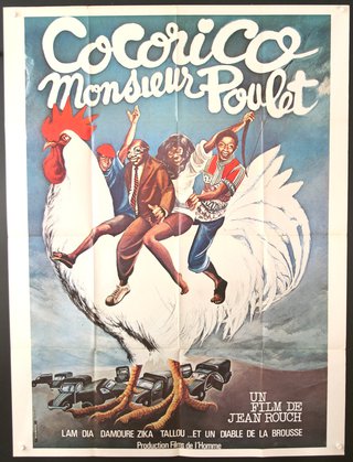 a movie poster with a group of people on a rooster