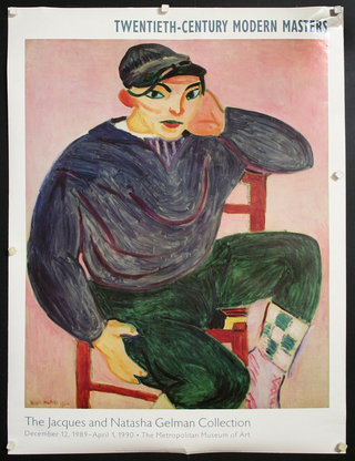 a painting of a man sitting on a chair