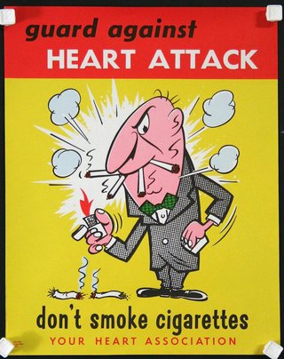 a poster of a man smoking cigarettes