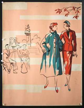 a poster of women in a fashion show