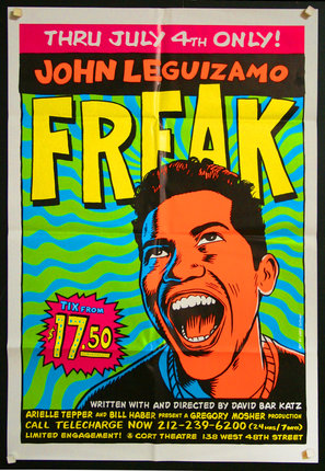 a poster with a man screaming