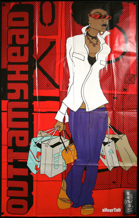 a poster of a woman holding shopping bags