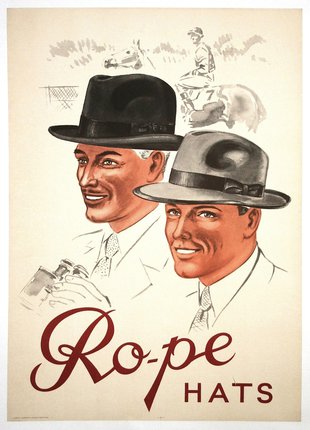 a poster of men wearing hats