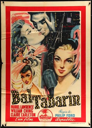 a movie poster with a couple of women and a microphone