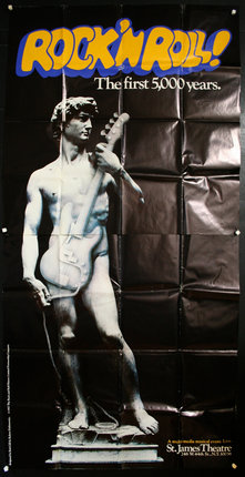 a poster of a naked man holding a guitar
