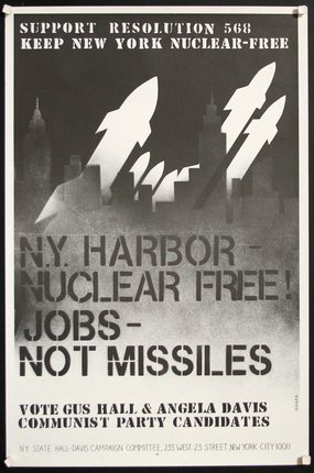 a poster with a rocket in the background