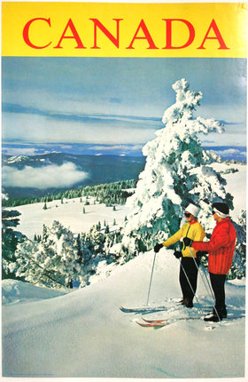 a couple of people skiing on a snowy mountain