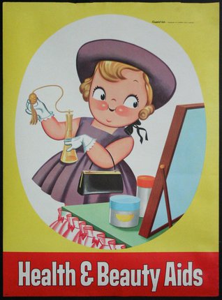 a poster of a woman holding a perfume
