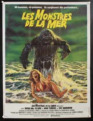 a movie poster of a woman and a monster