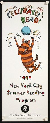 a poster with a cartoon zebra jumping