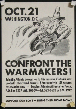 a poster of a war protest