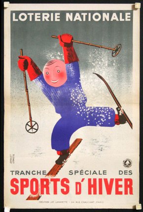 a poster of a skier