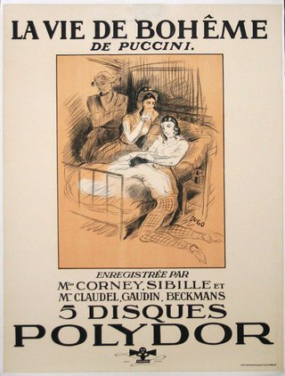 a poster of a woman in a bed
