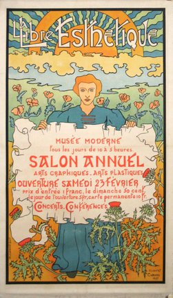 a poster with a man holding a scroll
