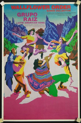 a poster of a group of people dancing
