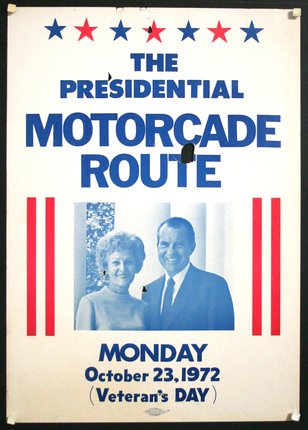 a poster of a presidential motorcade route