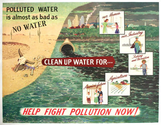a poster of a clean up water