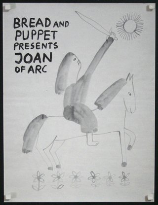 a poster with a drawing of a man on a horse