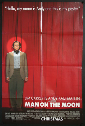 a movie poster of a man on stage