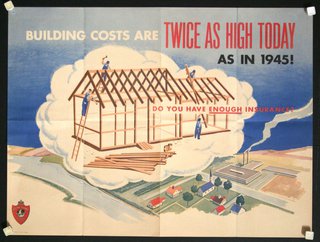 a poster of a building being built