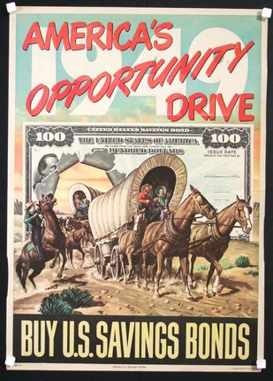 a poster with money and horses