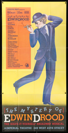 a poster of a man holding a microphone