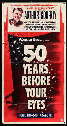a movie poster with white text and red background