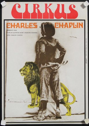 a poster of a man and a lion