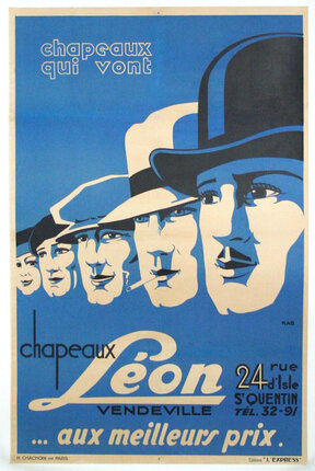 a poster of several men wearing hats