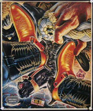 a poster of a cowboy's boot fight
