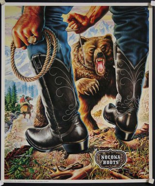 a poster of a cowboy and a bear