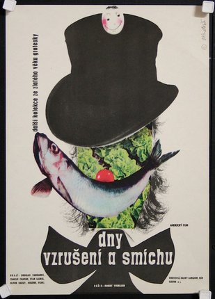 a poster with a fish and a hat