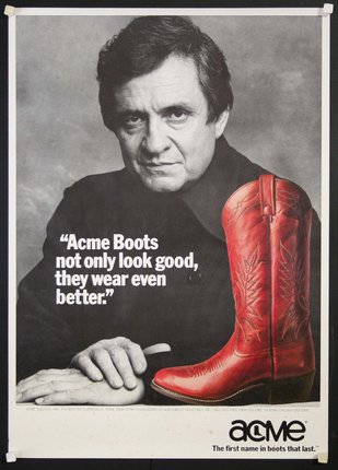 a man with a red cowboy boot
