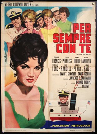 a movie poster with a woman and a group of people