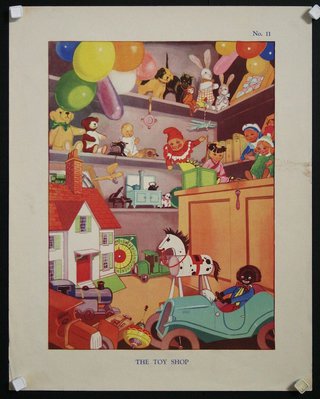 a poster of a toy store