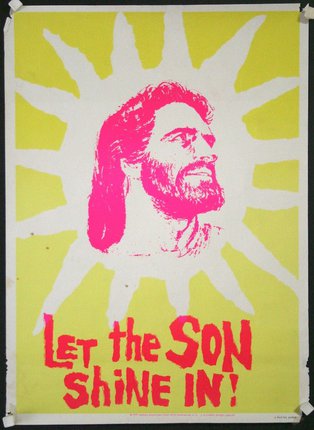 a poster with a man's head and text
