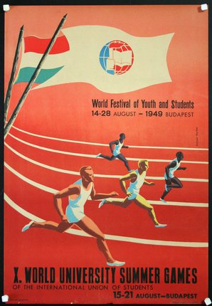 a poster of a running race