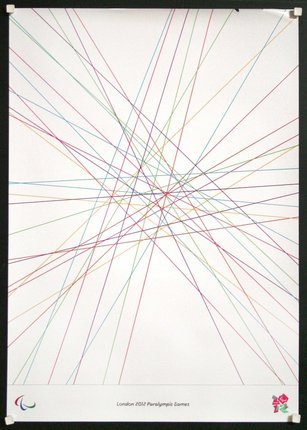 a colorful string art on a white background