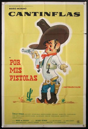 a poster of a cowboy holding a gun
