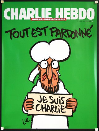 a green and white cover with a cartoon character holding a sign