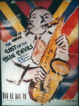a poster of a man playing a saxophone