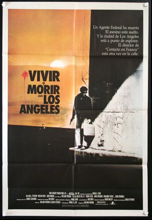 a movie poster with a man standing on a wall