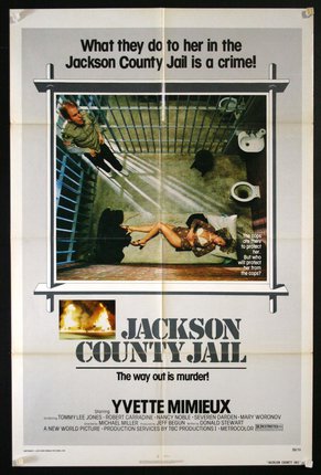 a movie poster of a man and woman in a jail