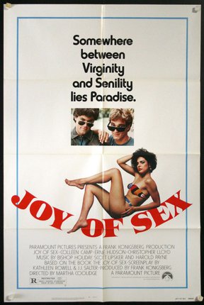 a movie poster with a woman in a garment and a man in sunglasses