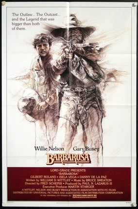 a movie poster of two men holding a sword