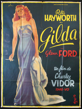a poster of a woman holding a fur coat
