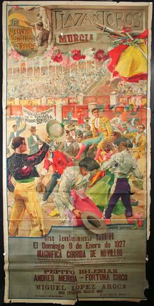 a poster of a bullfighting